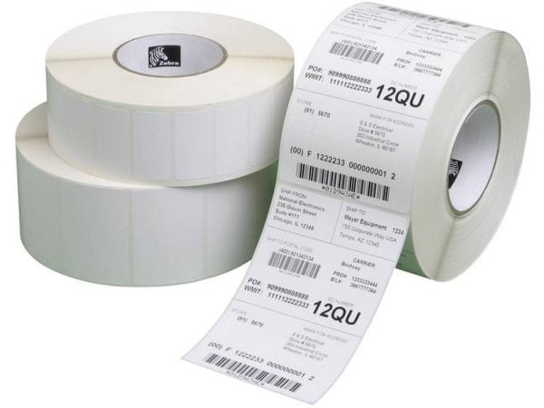Zebra Z-Select 2000T - Matt - permanent akryl-adhesiv - belagt - perforert - 6,3 mille - hvit - 51 x 25 mm 20640 etikett(er) (8 rull(er) x 2580) me...