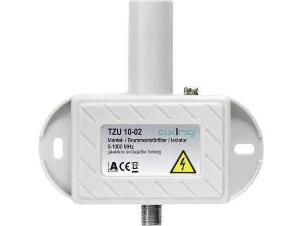 Axing TZU 10-02, 5 - 1006 MHz, Valkoinen, Muovi, Naaras/naaras, 0,5 dB, 167 g
