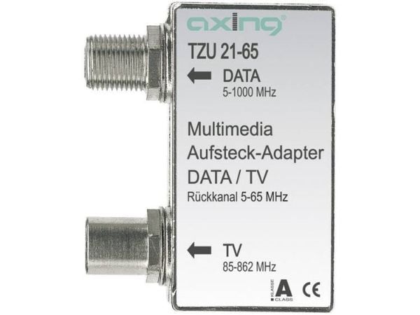 Axing TZU 21-65, Kabelfordeler/-kombinaattori, 5 - 1006 Mhz, Sølv, metalli, Hanstik/Hunstik, A