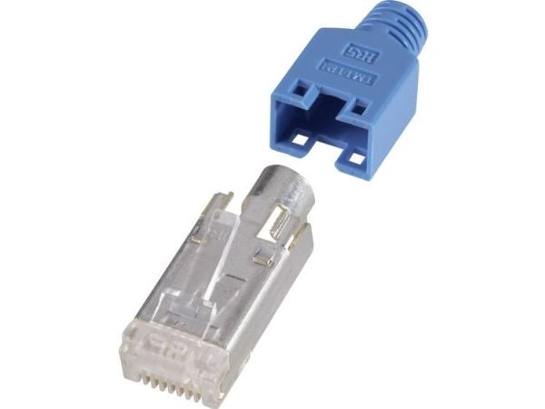 Hirose Elektroniset verkkoliittimet RJ45 liitin, suojattu sininen HRS8BL10 Liitin, suora Navat: 8P8C Sininen 10 kpl
