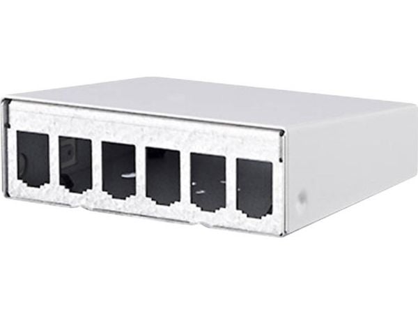BTR E-DAT modul - Overflatemonteringsboks for nettverk - veggmonterbar - CAT 6a - ren hvit, RAL 9010 - 6 porter
