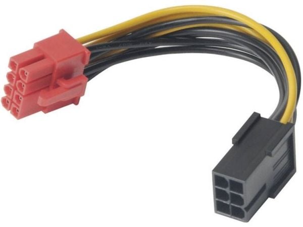 Akasa AK-CB052 - Strømadapter - 6-pins PCIe-strøm til 8-pins PCIe-strøm - 10 cm
