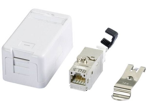 METZ CONNECT 130B21D1APL-E, Flat, Hvit, RJ-45, Hunkjønn, 26/22, Cat6a