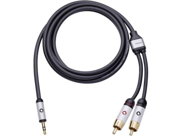 OEHLBACH 60002, 3.5mm, Hankjønn, 2 x RCA, Hankjønn, 1,5 m, Sort