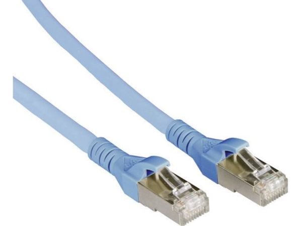 BTR - Koblingskabel - RJ-45 (hann) til RJ-45 (hann) - 3 m - STP - CAT 6a - med støvel, halogenfri, uten hindringer - blå