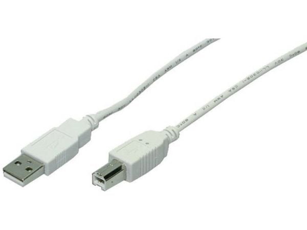 Goobay USB AB 300 LC HiSpeed 2.0 3m, 3 m, USB A, USB B, Hanstik/Hanstik, Grå