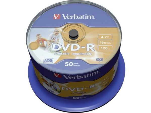 DVD-R Verbatim 4,7GB 16X PRO 50stk spindel printable