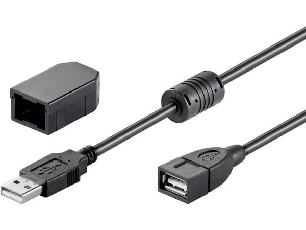 Goobay 93284, 2 m, USB A, USB A, USB 2.0, Hankjønn/hunkjønn, Sort