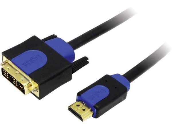LogiLink CHB3103, 3 m, HDMI, DVI-D, Guld, Sort, Blå, Hanstik/Hanstik