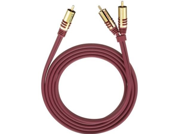 OEHLBACH 20561, RCA, Hanstik, 2 x RCA, Hanstik, 1 m, Rød