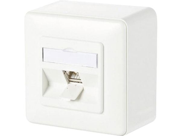 Metz Connect C6A Module 180° - pistorasia - RJ 45 - 1 verkkopistorasia - puhtaan valkoinen, RAL 9010