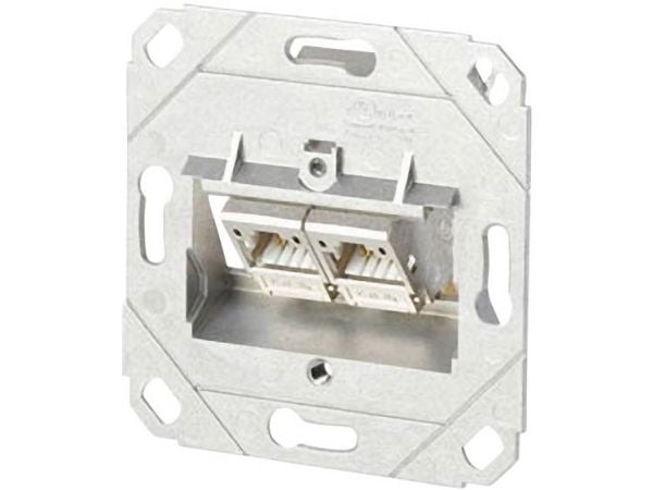 Metz Connect C6Amodul 2 port 180°M UP0 - Uttag för nedsänkt montering - kan monteras infälld i vägg - CAT 6a - RJ-45 X 2 - metallic