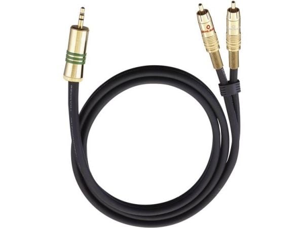 OEHLBACH 2056, 3.5mm, Hankjønn, 2 x RCA, Hankjønn, 1 m, Sort