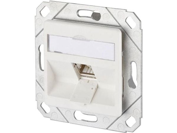 BTR C6A Module 1 Port 270° UPk - Upotettava pistorasia - CAT 6a - RJ-45 - puhtaanvalkoinen, RAL 9010
