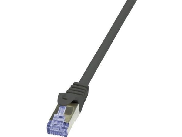 LogiLink Cat6a S/FTP, 1m, 1 m, Cat6a, S/FTP (S-STP), RJ-45, RJ-45, Sort