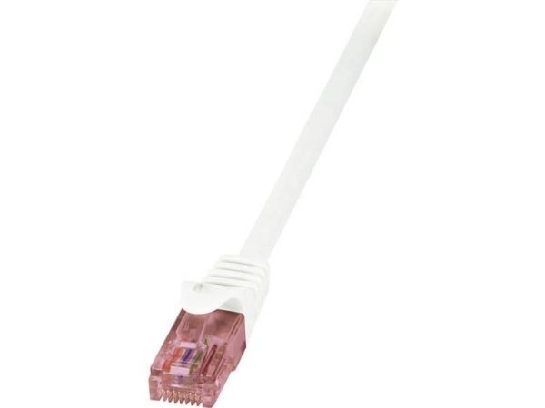 LogiLink PrimeLine - Patch-kabel - RJ-45 (hane) till RJ-45 (hane) - 1 m - UTP - CAT 6 - halogenfri - vit