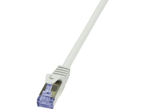 LogiLink PrimeLine - Koblingskabel - RJ-45 (hann) til RJ-45 (hann) - SFTP, PiMF - CAT 6a - halogenfri, formstøpt, uten hindringer - grå