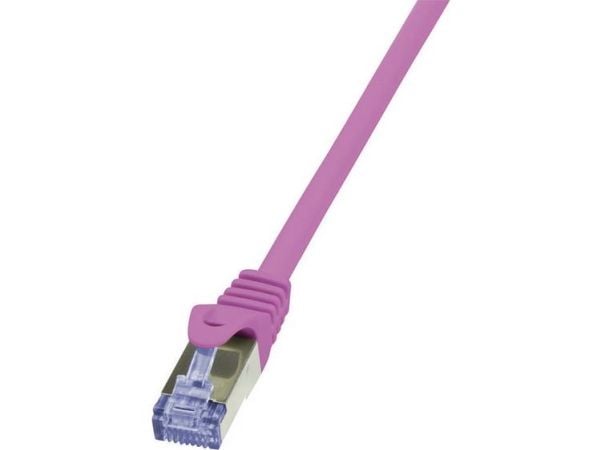 LogiLink PrimeLine - Patch-kabel - RJ-45 (hane) till RJ-45 (hane) - 25 cm - SFTP, PiMF - CAT 6a - startad, halogenfri, hakfri - rosa