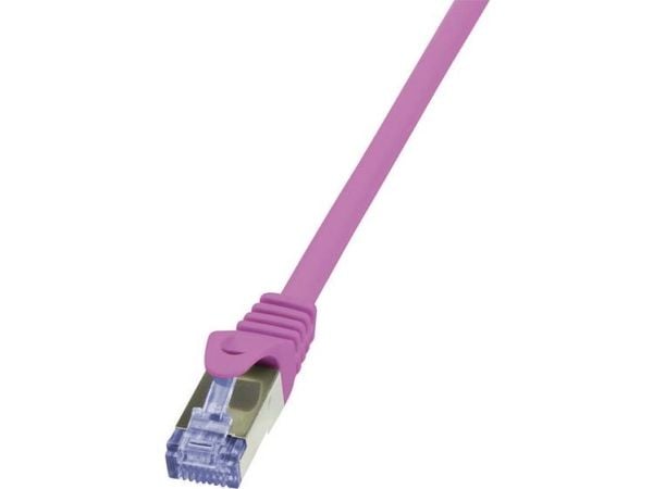 LogiLink PrimeLine - Koblingskabel - RJ-45 (hann) til RJ-45 (hann) - SFTP, PiMF - CAT 6a - halogenfri, uten hindringer - rosa