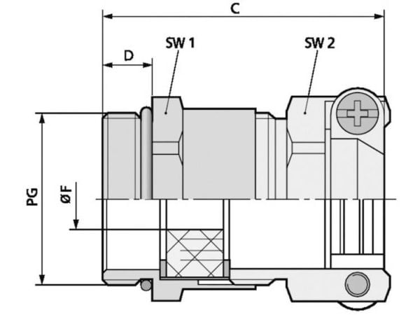 LAPP 52004320 kabelgenomföring PG21 mässing, mässing, 25 st