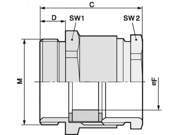 LAPP SKINDICHT® SVRN-M 12X1,5/7/5 52104800 Kaapeliläpivienti M12 Messinki Messinki 100 kpl