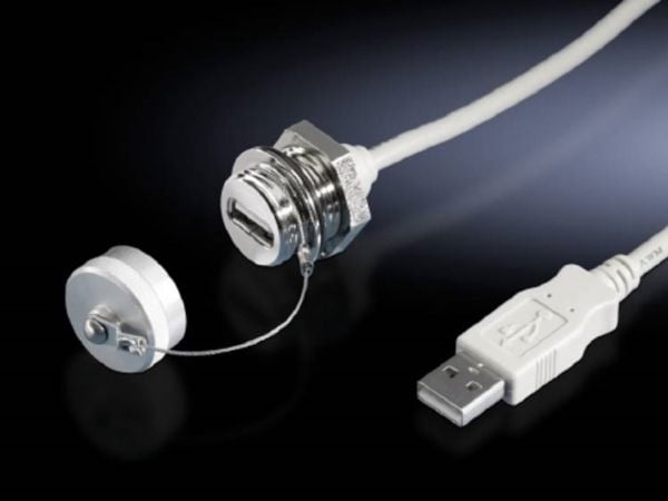 Rittal 2482.230, 2 m, USB A, USB A, Hankjønn/hunkjønn, Hvit