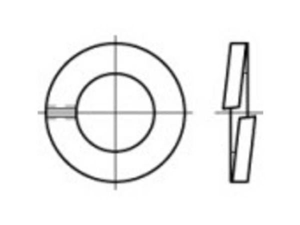 TOOLCRAFT 1060448 fjæringsring, innvendig diameter: 5,1 mm, DIN 127, rustfritt stål, 1000 stk
