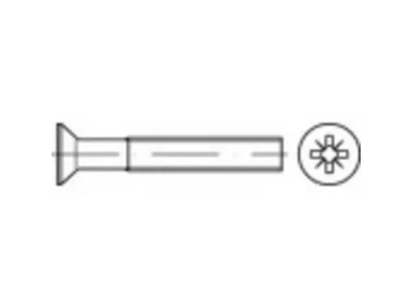 TOOLCRAFT 1066005 senkeskruer M5 25 mm kryssspor Pozidriv DIN 965 rustfritt stål A2 500 stk