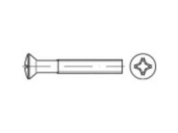 TOOLCRAFT 1066410 forsænkede linseskruer M8 30 mm kryss spor Philips DIN 966 rustfritt stål A2 200 stk