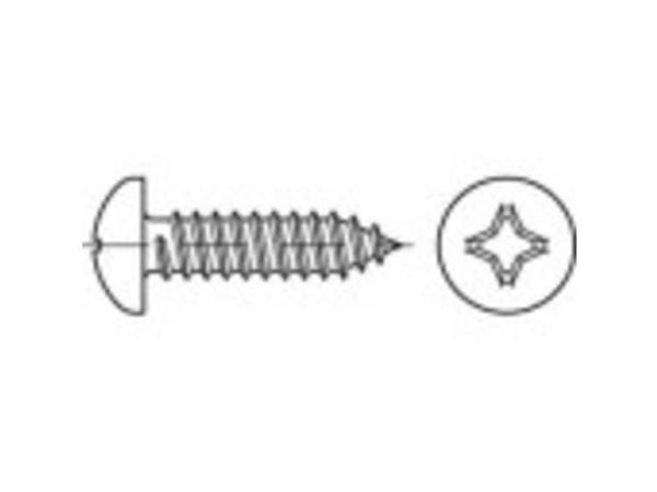 TOOLCRAFT 1068215 spor skruer 6,3 mm x 45 mm, kryss Philips, DIN 7981, rustfritt stål A4, 250 stk