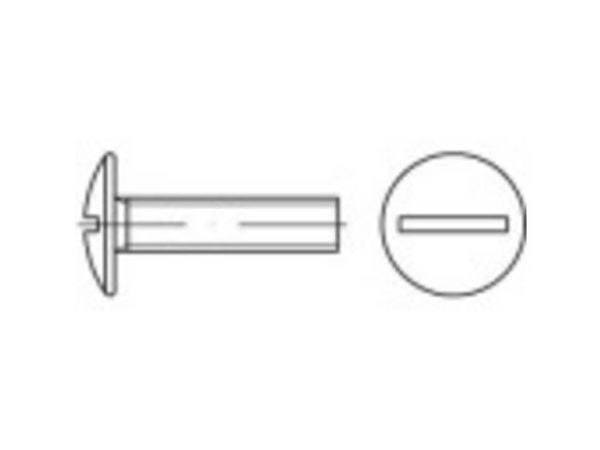 TOOLCRAFT 1069863 flate, runde skruer med spor M8 16 mm spor 88107, rustfritt stål A2, 200 stk