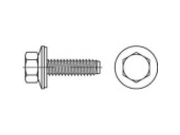 TOOLCRAFT 1070007 fasadeskrue 6,3 mm 38 mm utvendig sekskant 88276 rustfritt stål A2 400 stk