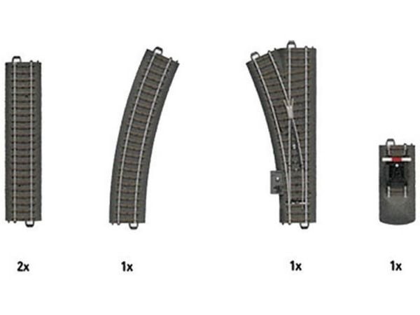 Märklin C1 C Track Extension Set, Svart