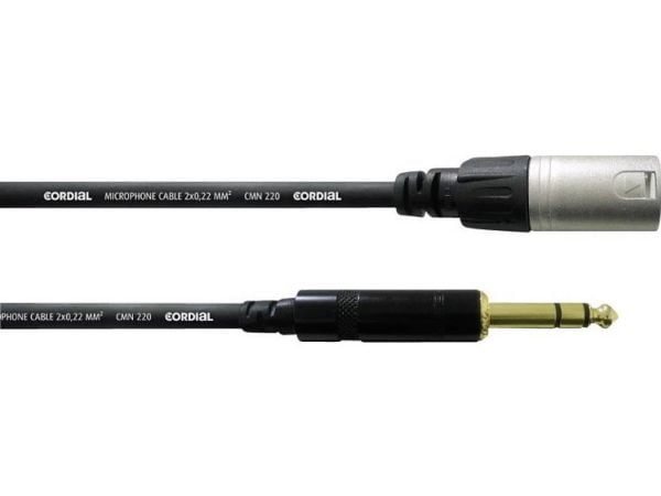Cordial CFM 3 MV, XLR (3-pin), Hankjønn, 6.35mm, Hankjønn, 3 m, Svart, Sølv