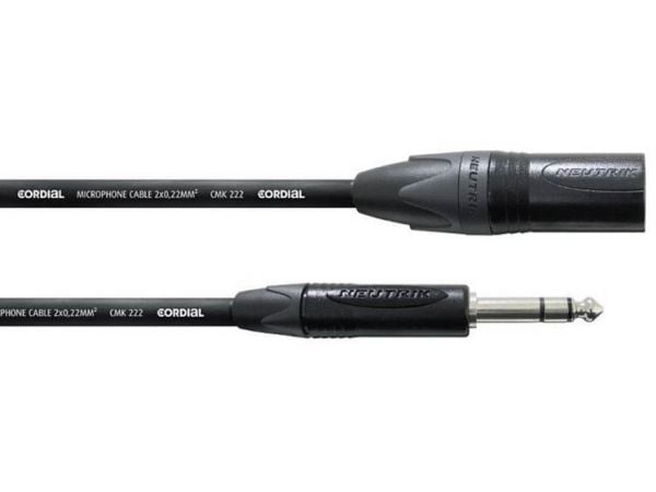 Cordial CPM2,5MV XLR-adapterkabel [1x XLR-plugg - 1x 6,3 mm jackplugg] 2,50 m sort