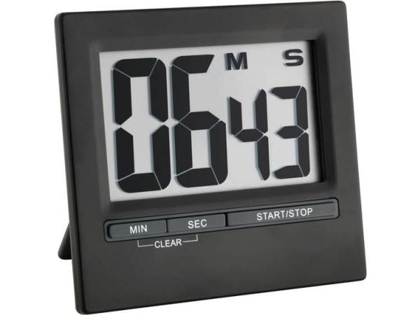 TFA - Stopur - rektangulær - elektronisk - desktop, magnetmontering - sort