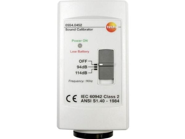 Testo 0554 0452, Digitalt, 0 - 114 dB, 0,5 dB, Hvit, testo 815, testo 816, testo 816-1, 9 V