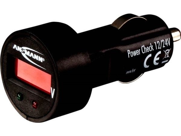 Ansmann PowerCheck12/24V - 1900-0019, Musta