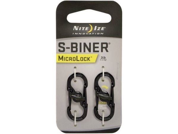 Nite Ize S-Biner Microlock - Karabinerklips - svart (en pakke 2)