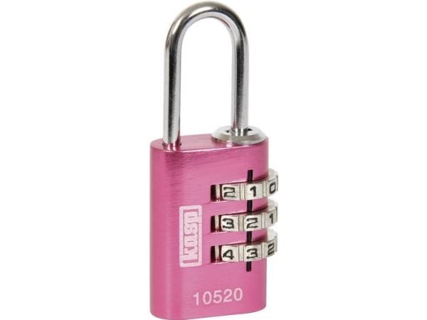 Kasp K10520PIND hengelås 20 mm rosa kombinasjonslås