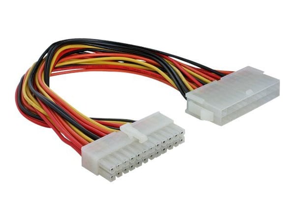 Delock - Strømforlengelseskabel - 24-pins ATX (hunn) til 24-pins ATX (hann) - 22 cm