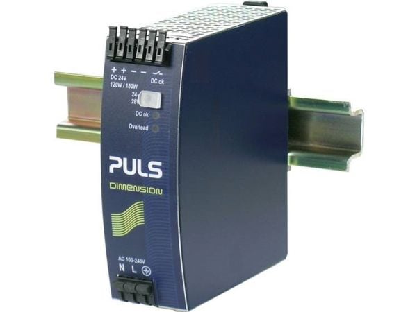 PULS DIN-skinnestrømforsyning (DIN-Rail) DIMENSION 24 V/DC 5 A 120 W 1 x (QS5.241-A1)