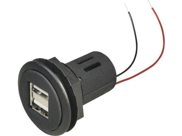 ProCar USB-inbyggd dubbeluttag max 5 A 12 V till 5 V, 24 V till 5 V