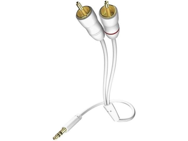 Inakustik 7m Star MP3 Audio Cable, 3.5mm, Hankjønn, 2 x RCA, Hankjønn, 7 m, Hvit