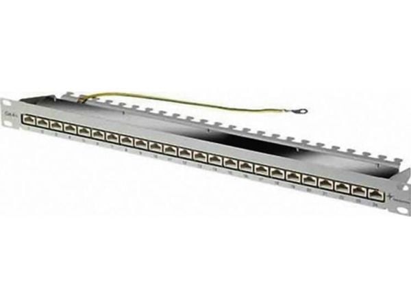Telegärtner MPP24-HS - Koblingspanel - CAT 6a - STP - RJ-45 X 24 - lysegrå, RAL 7035 - 1U - 19"