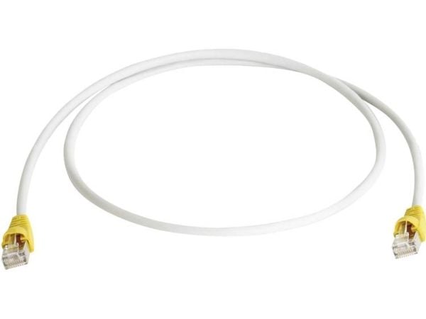 Telegärtner Patch cable S-FTP Cat.7, 5,0 m, cable boot yellow, LSZH grey, Cross-Over, 5 m