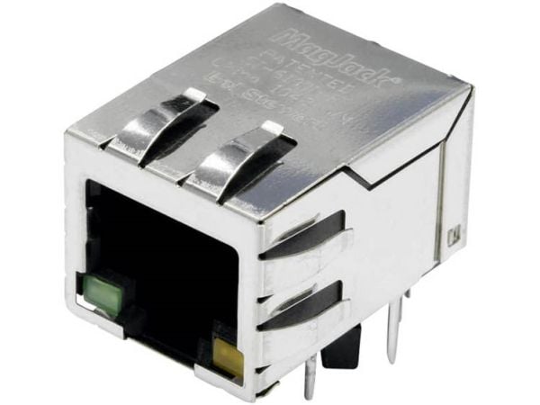RJ45-liitin, uppoasennettava vaakasuora BEL Stewart Liittimet Gigabit Ethernet Nikkelöity, metalli 1 kpl