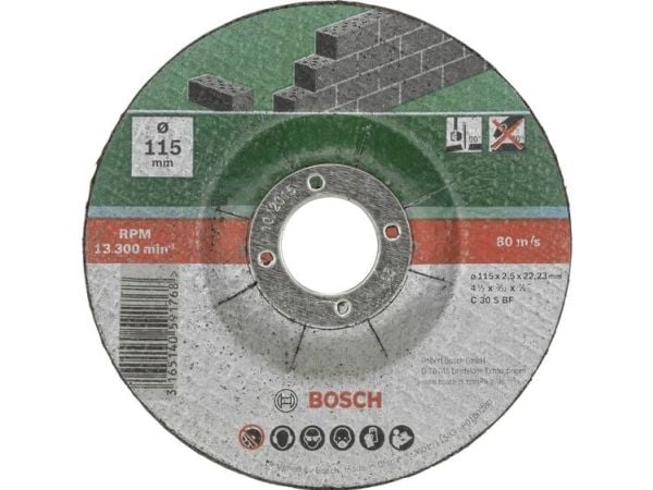 Bosch korund-kappskive SET 5 stk STONE 115 mm
