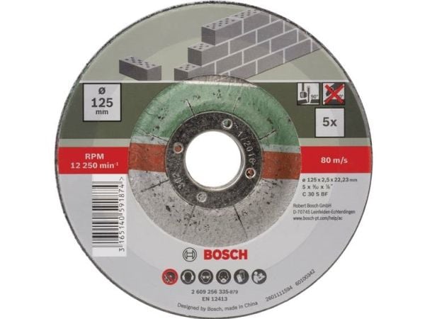 Bosch korundskiver 5 stk STONE 125 mm
