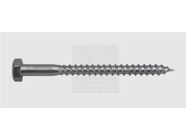 SWG Puuruuvi 10 mm 70 mm Ulkokuusi DIN 571 Teräs sinkitty 50 kpl